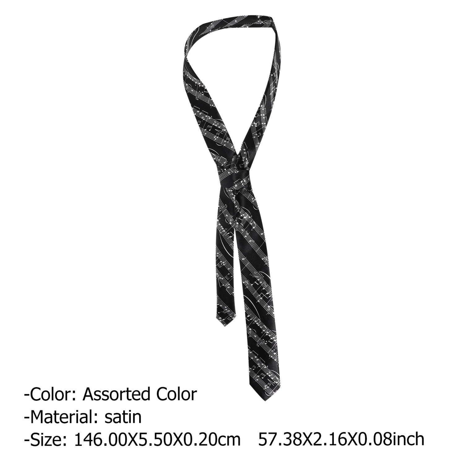 2PCS Piano Stave Pattern Necktie Premium Party Necktie Comfortable Necktie