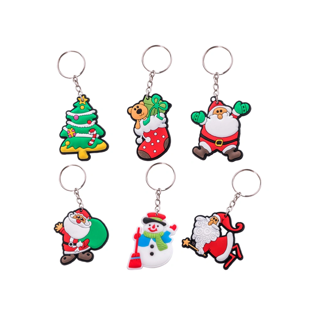 48pcs Creative Keyring Exquisite Christmas Themed Keychain Decorative Car Keyring Purse Bag Pendant Decoration Gift