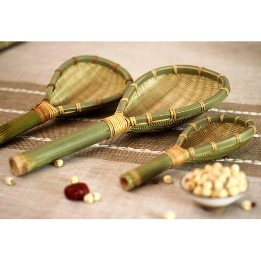 1PC Heat Resistant Colander Cooking Spoon Mixing Spoon Bamboo Utensil for Kitchen Restaurant Home (Size M)