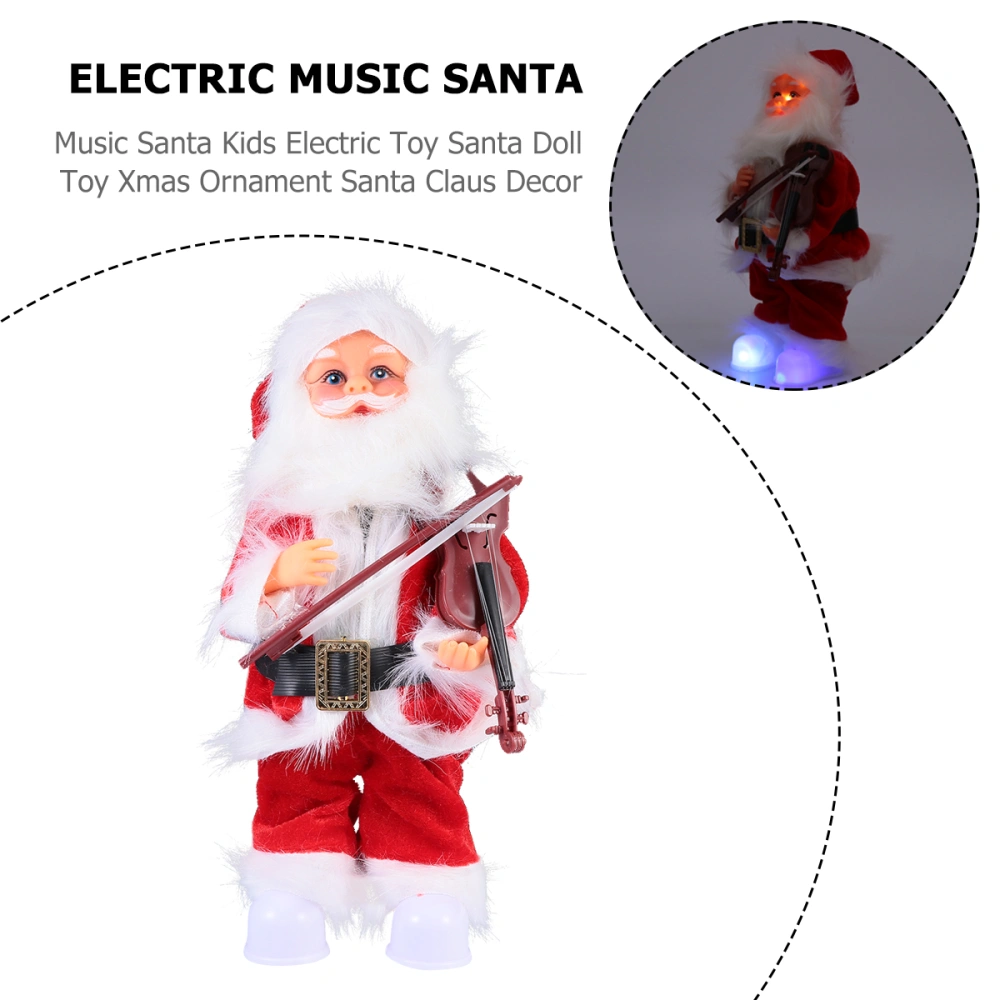 Music Santa Kids Electric Toy Santa Doll Toy Xmas Ornament Santa Claus Decor