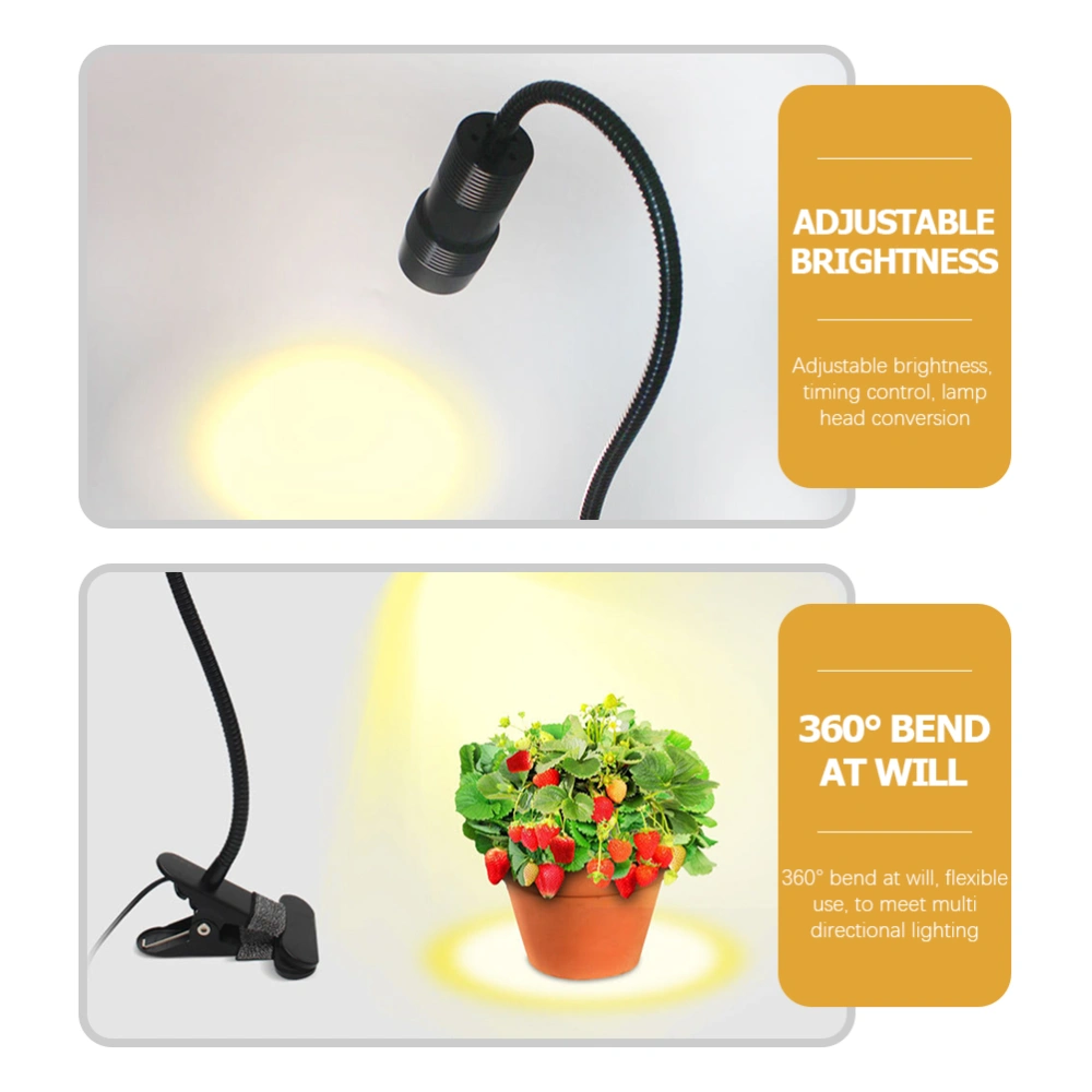 Full Spectrum Grow Light LED Plant Light for Indoor Plants Clip Type Grow Light (US Plug)