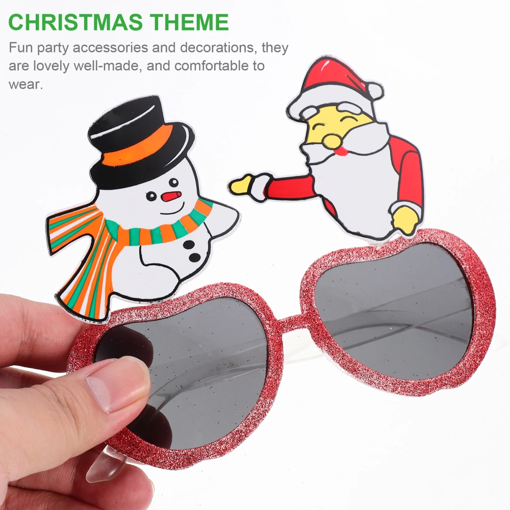 2 Pairs Adorable Christmas Photo Costume Glasses Decorative Eyeglasses