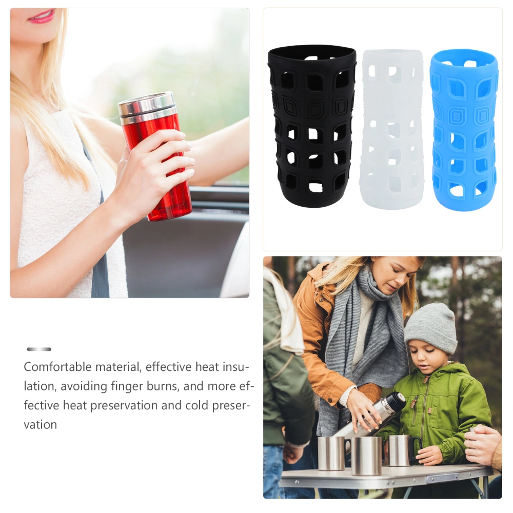 3Pcs Silicone Bottle Sleeves Sports Cup Sleeves Bottle Covers Thermal Cup Covers