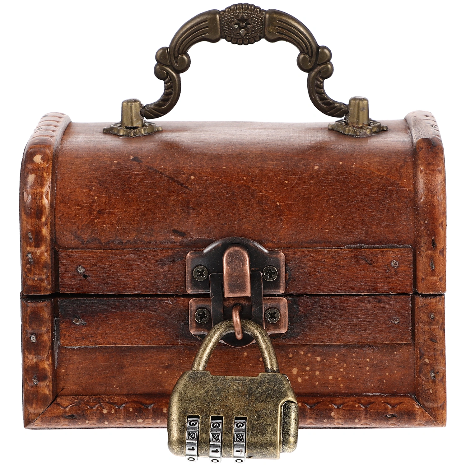 Wooden Trinket Box Retro Jewelry Case Vintage Jewelry Box Handheld Storage Case