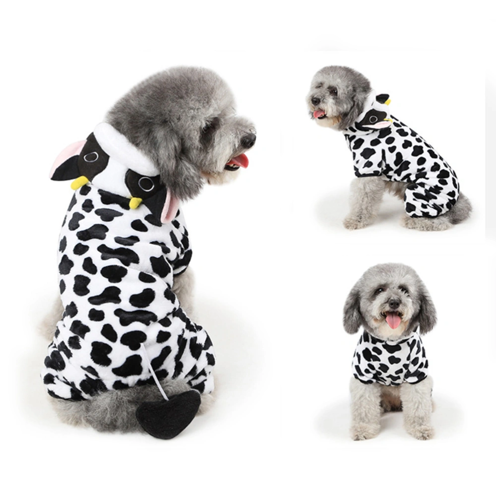 Pet Costume Dog Halloween Suit Dog Milk Cow Costume Dog Jumpsuit Pet Puppy Supplies - Size S