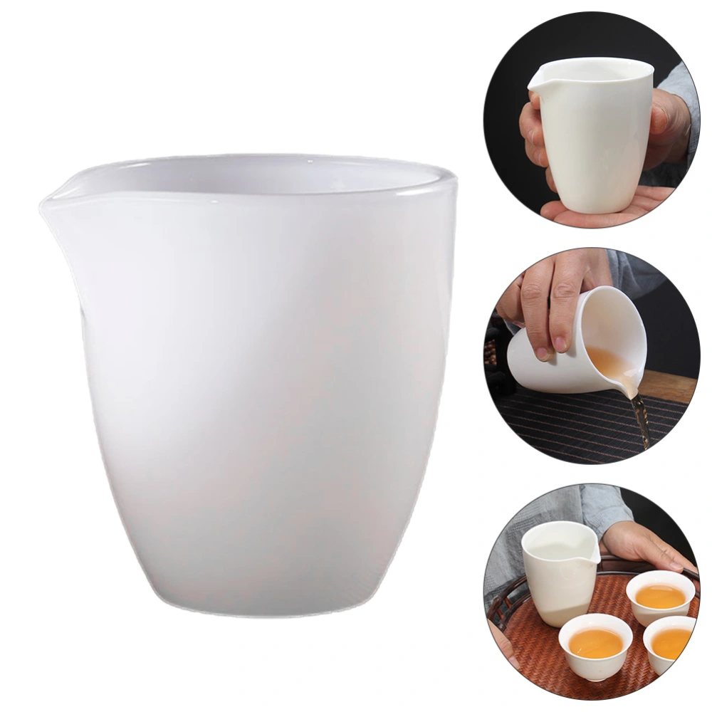 1Pc Public Tea Cup Ceramic Tea Dispenser Tea Pitcher Tea Accessory (White)