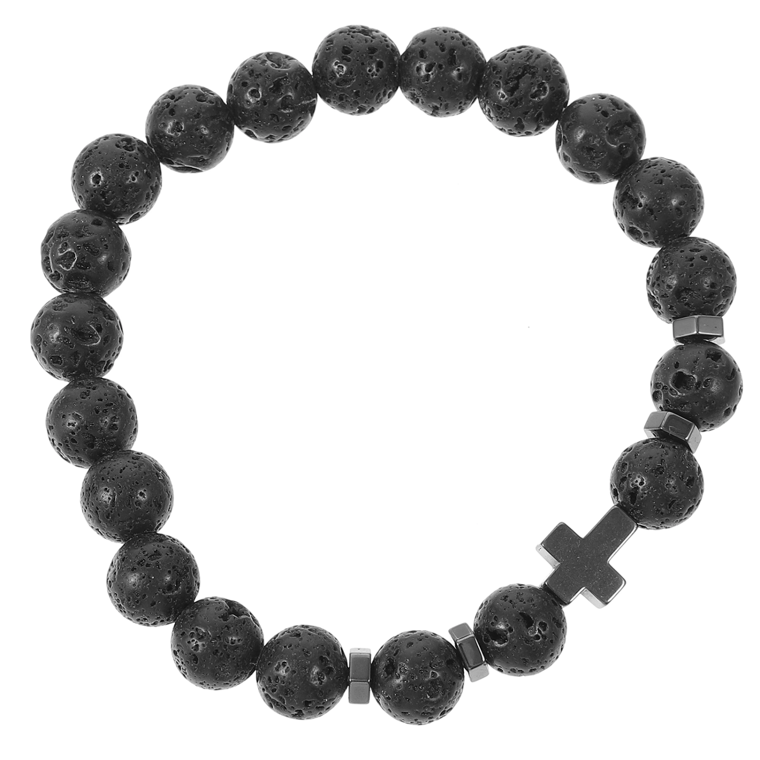 Cross Bracelet Cross Beads Bracelet Men Women Stretch Bracelet Catholic Bracelet