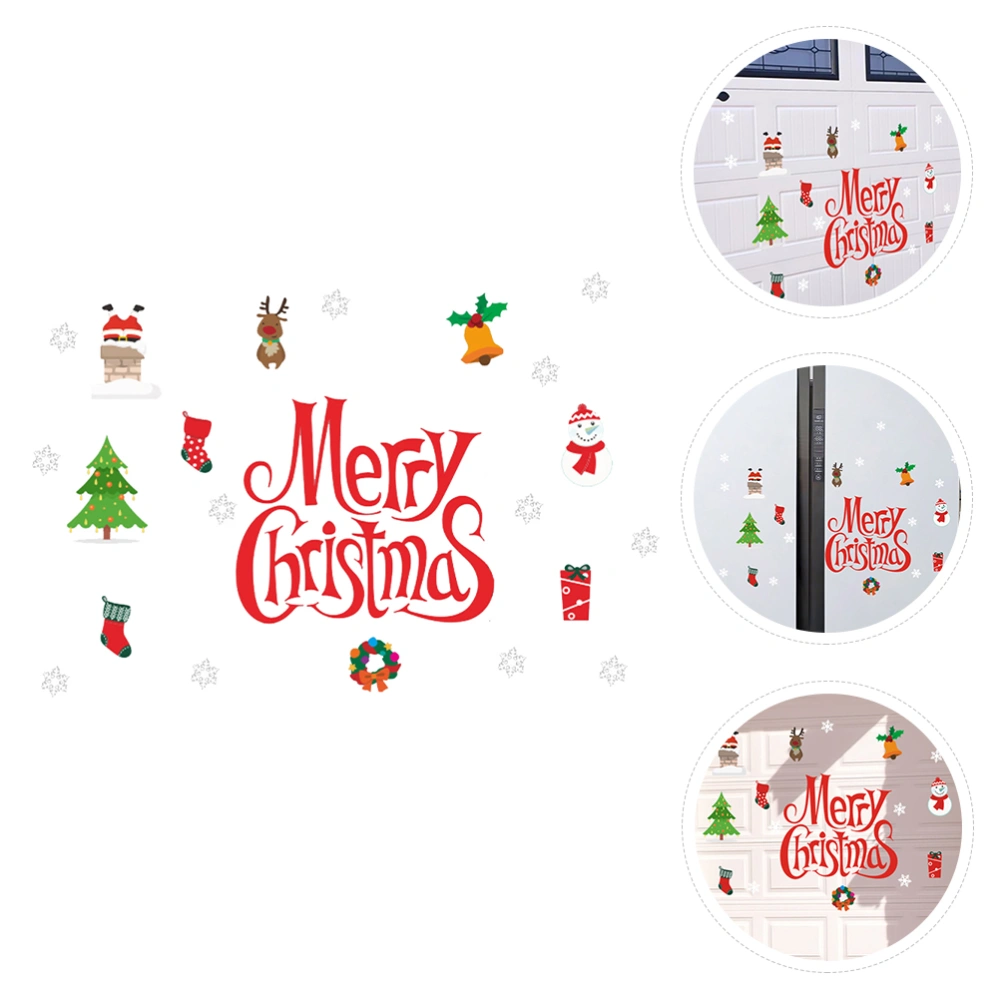 1 Set Christmas Theme Cartoon Sticker Self-adhesive PVC Window Sticker for Home Garage