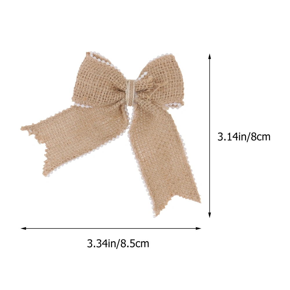 10pcs Linen Bowknot Decors Gift Wrapping Decorations DIY Bowknot Ornaments