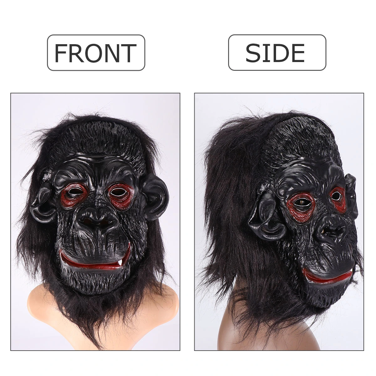 1Pc Halloween Gorilla Mask Scary Horror Dress-Up Mask Performance Tool Party Supplies Black