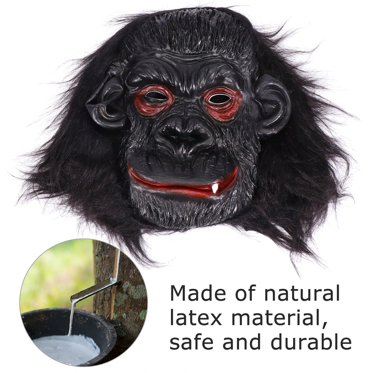 1Pc Halloween Gorilla Mask Scary Horror Dress-Up Mask Performance Tool Party Supplies Black