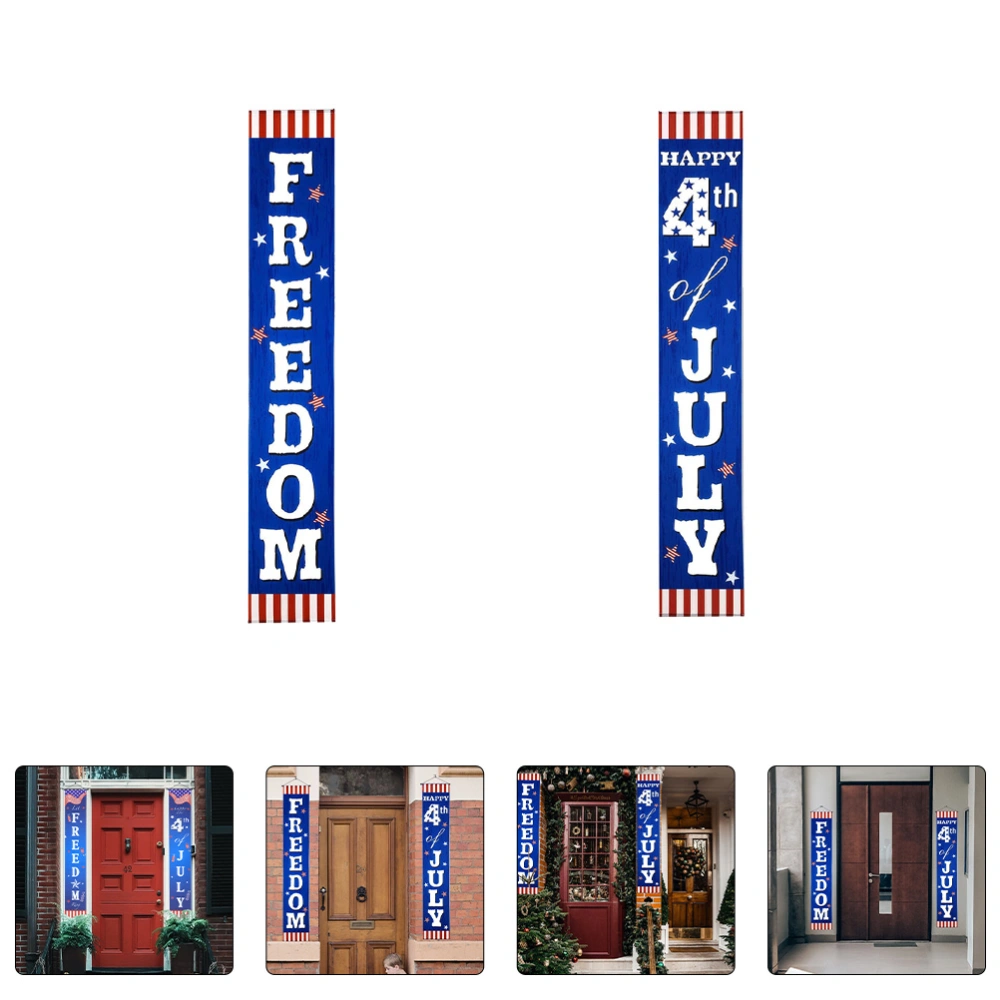 1 Pair 4th of July Door Couplet Independence Day Porch Sign Party Decoration