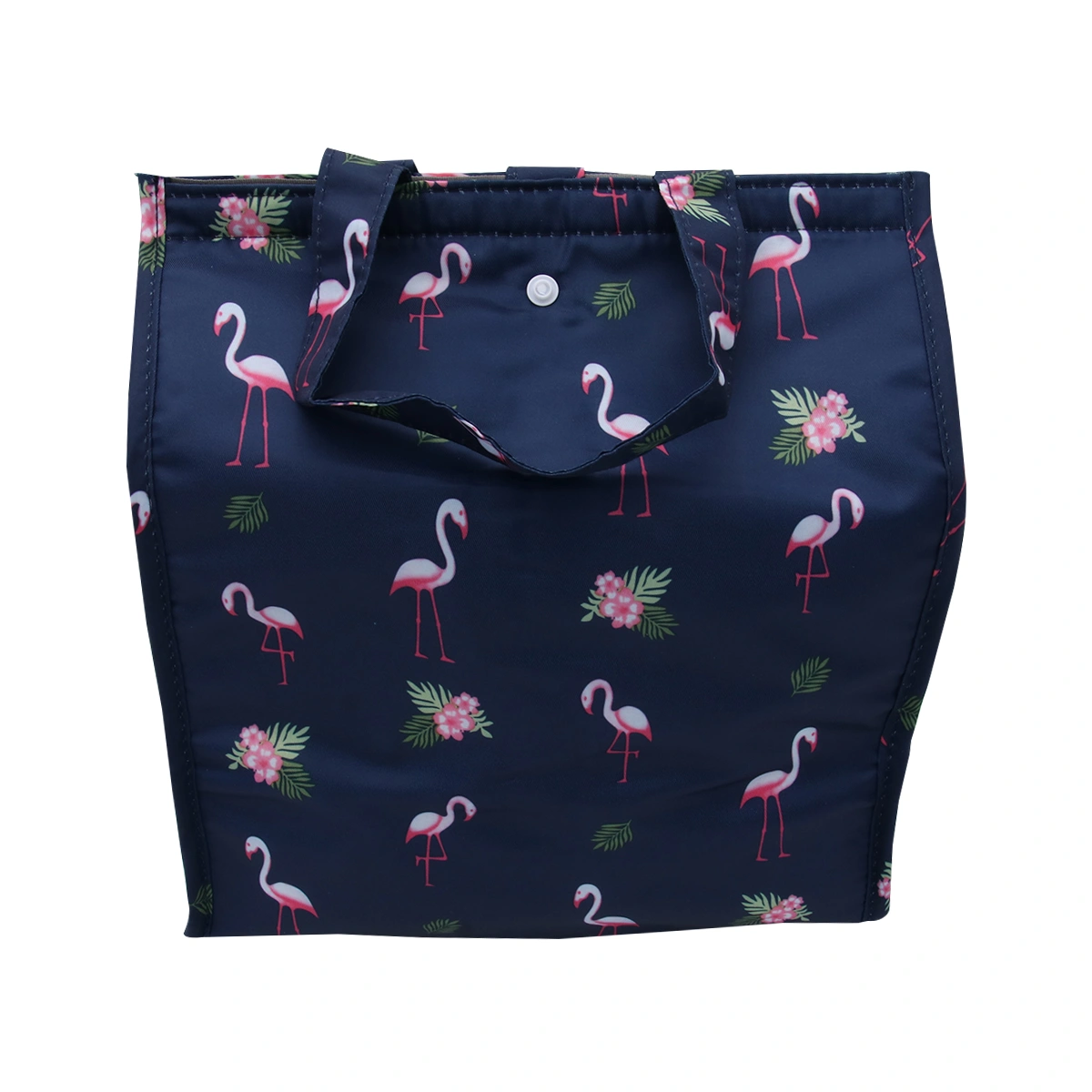 Portable Insulated Lunch Bag Flamingo Pattern Aluminum Foil Picnic Handbag for Outdoor Camping Travel