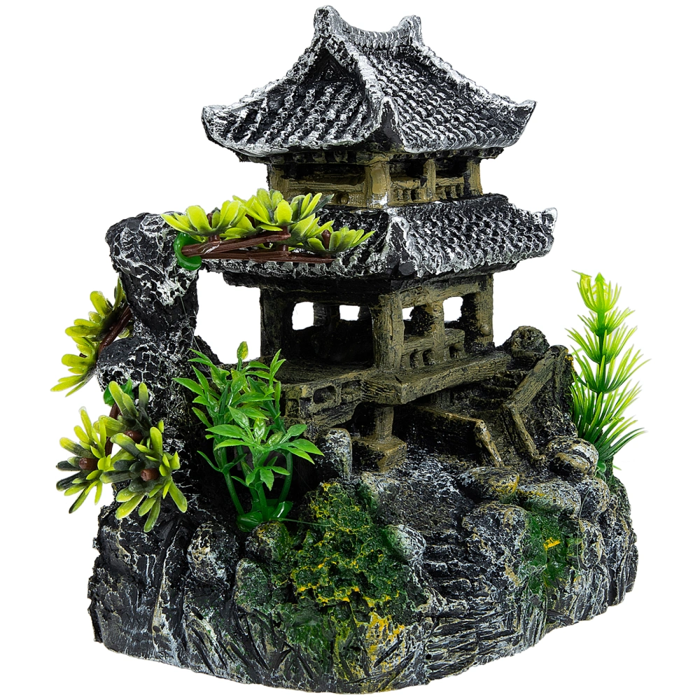 Desktop Aquarium Decor Resin Aquarium House Decorative Artificial House Fish Tank Decor