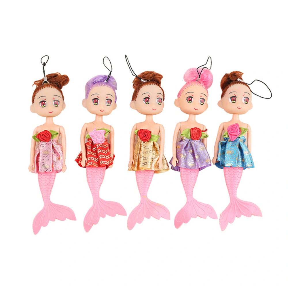 10pcs Mermaid Doll Toy Girl's Gift Lovely Mermaid Little Girl Doll Child Birthday Present (Random Color and Style)