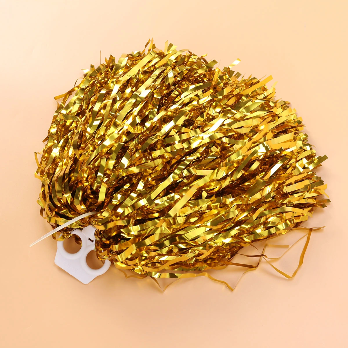 1 Pair of Plastic Ring 50g Cheering Squad Spirited Fun Cheerleading Kit Cheer Poms for Both Kids College and High School Competition Cheering Sports Events (Gold)