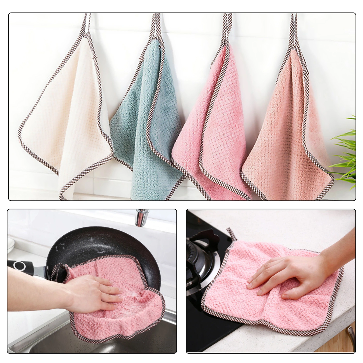 10 Pcs Practical Washing Towel Kitchen Cleaning Cloth Household Dish Towel