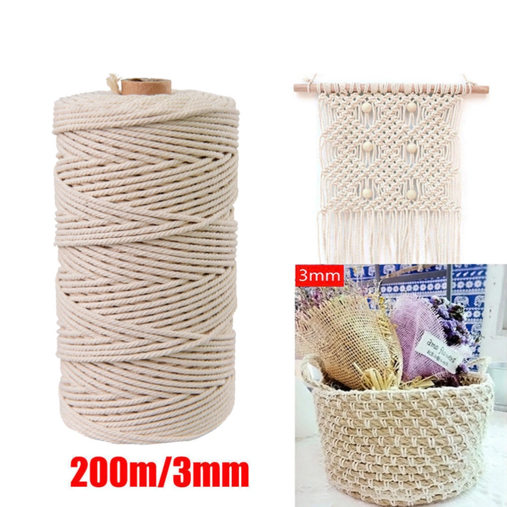 130M Natural Cotton Rope Tapestry Knitted DIY Making Cord for Handmade Wall Craft Decoration (4MM)