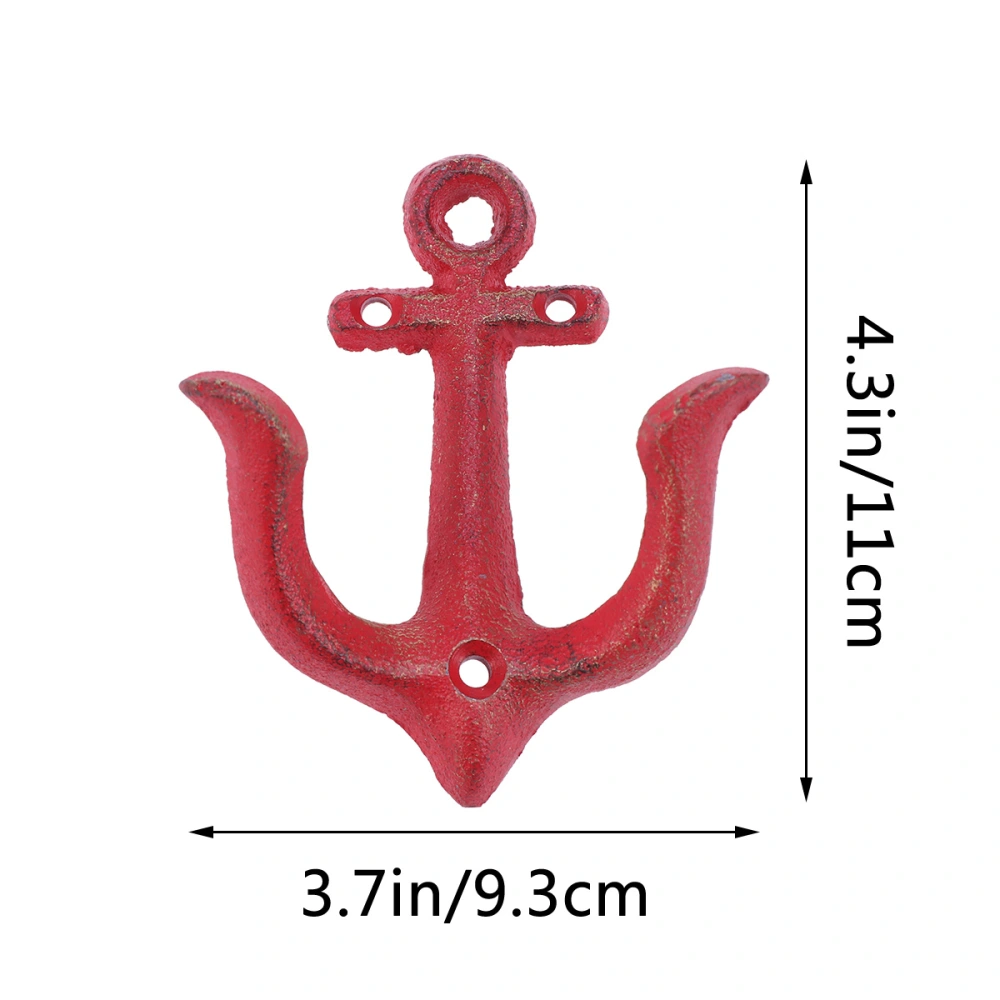 1pc Vintage Anchor Shape Decor Iron Anchor Shape Wall Pendant Nautical Decor Pendant Ornaments (Red)