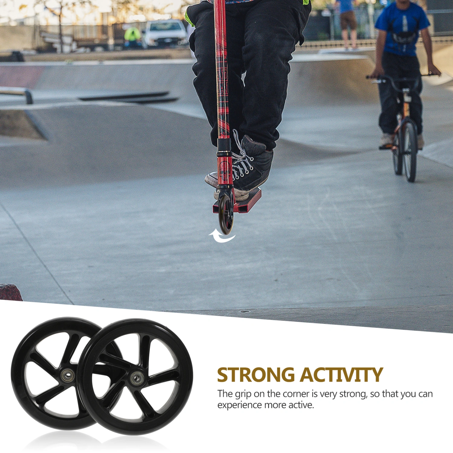 2pcs Stunt Scooter Wheels High Elastic Wear-resistant PU Bearing Wheels