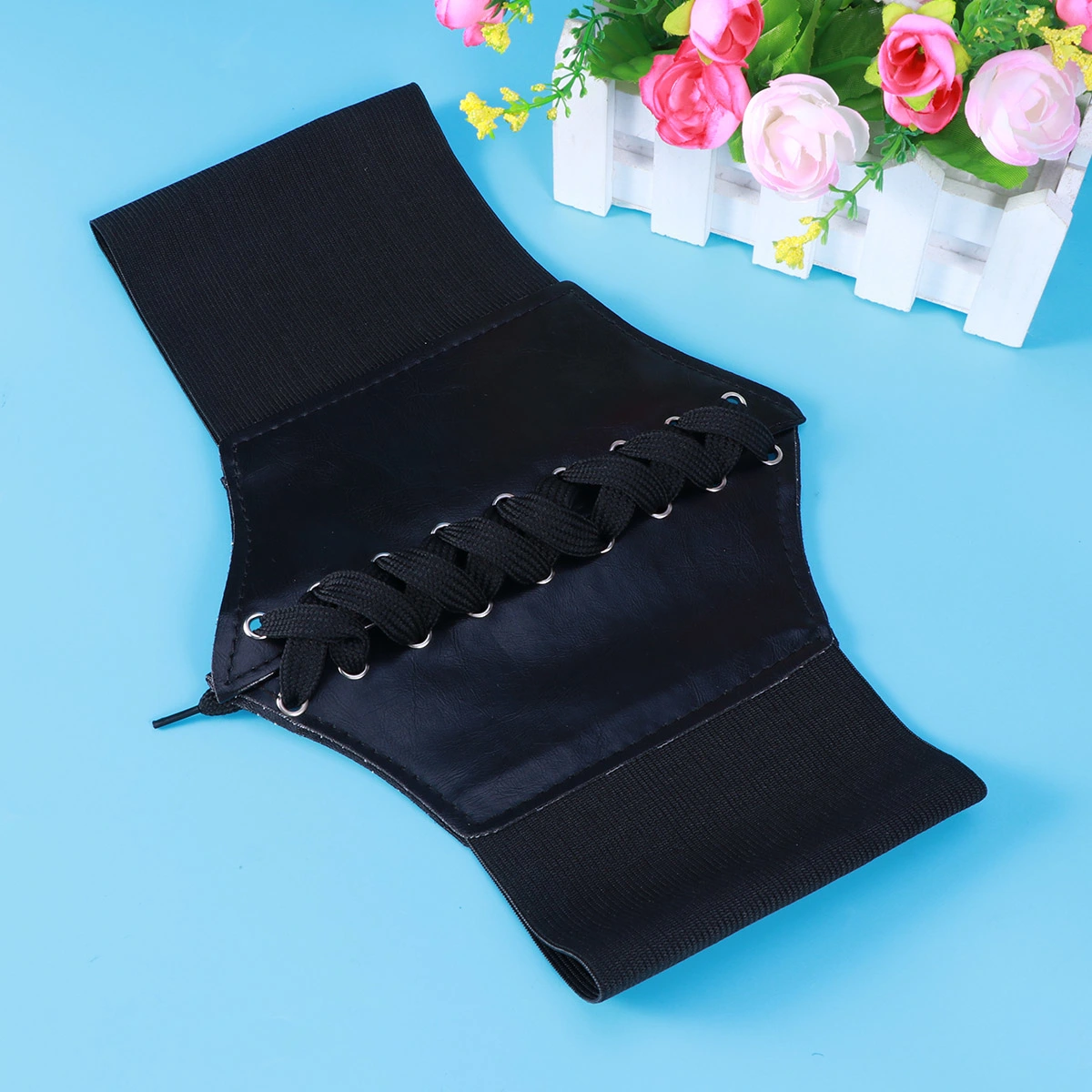 Woman Waistband Elastic Stretchy High Waist Cinch Belt Waistband Wide Belt with Dresses Wide Band for Lady 60-80CM (Black)