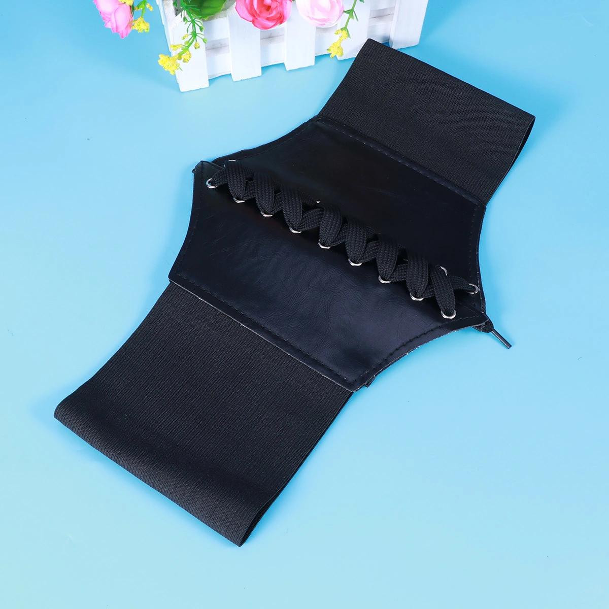 Woman Waistband Elastic Stretchy High Waist Cinch Belt Waistband Wide Belt with Dresses Wide Band for Lady 60-80CM (Black)