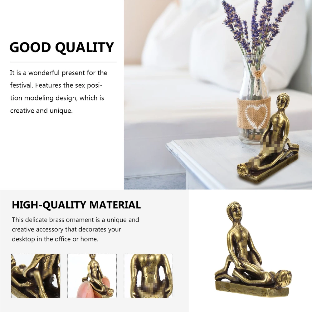 1pc Brass Craft Couple Sex Adornment Brass Craft Desktop Decor Sex Figurine