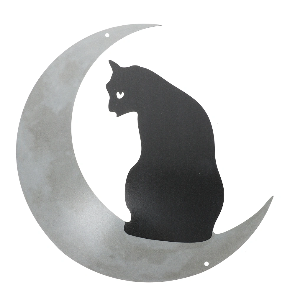 1PC Iron Art Moon Cat Wall Pendant Home Wall Decorative Pendant Hanging Decoration