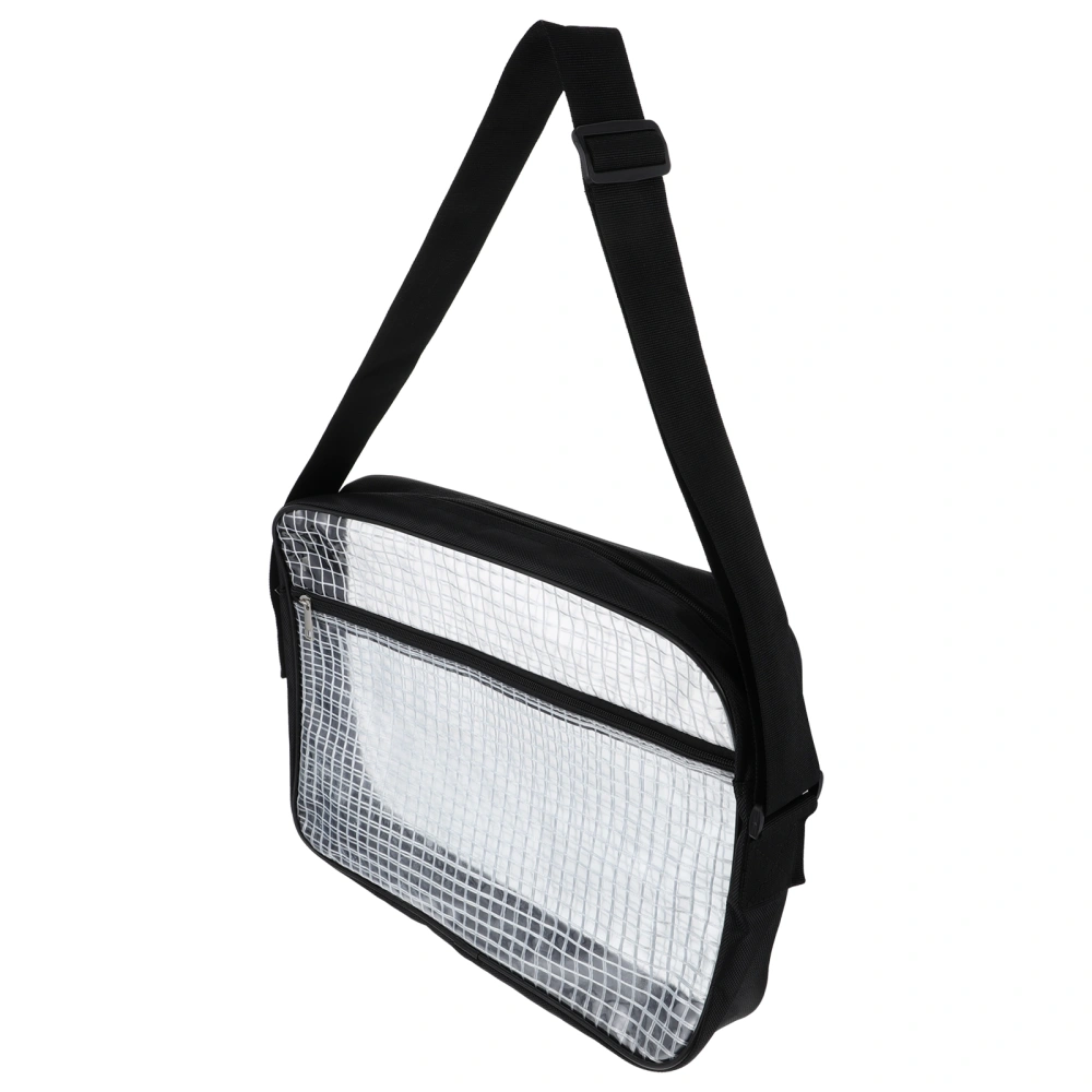 Cross Body Bag Transparent PVC Grid Bag Shoulder Pouch Anti-static Storage Bag