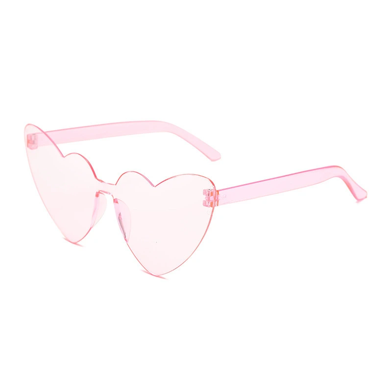 Rimless Sunglasses Heart Shaped Frameless Glasses Festival Heart Sunglasses Prop