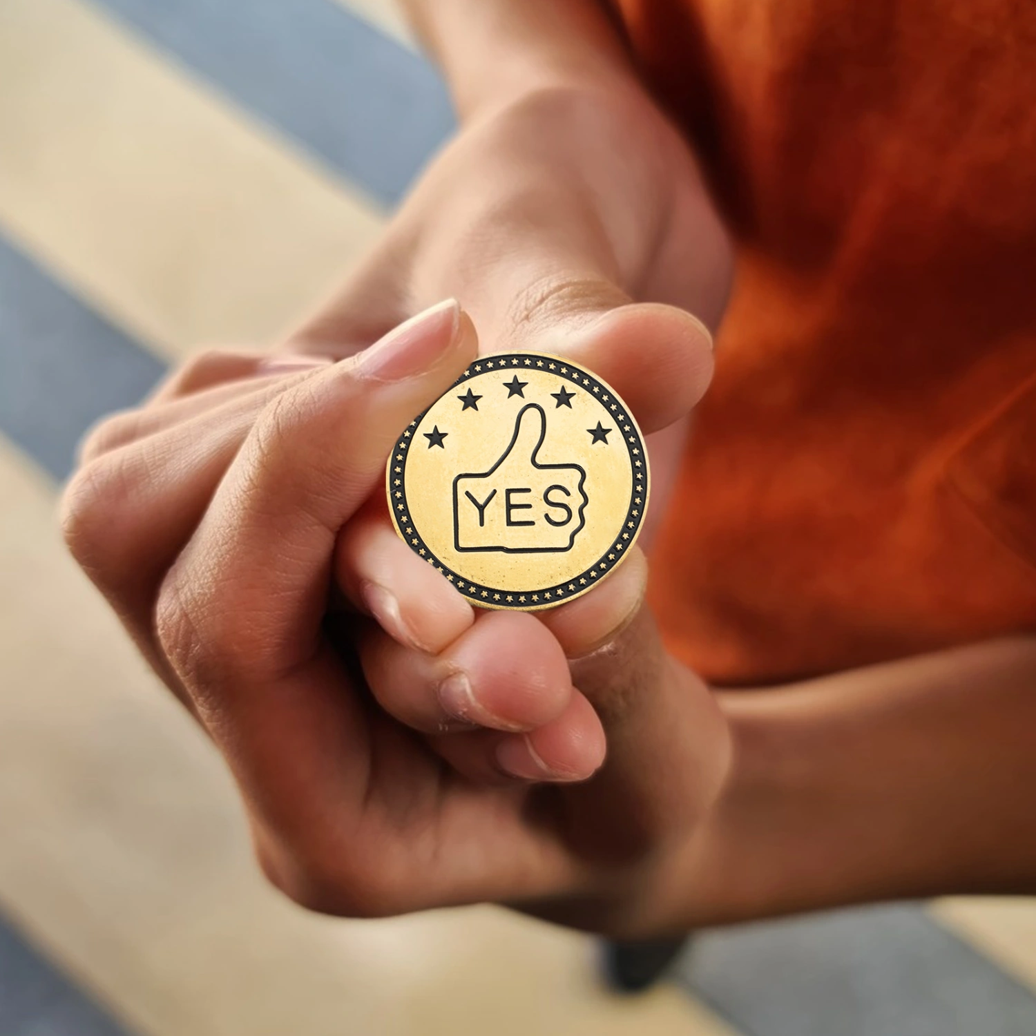 2PCS Delicate Yes or No Coin Decor Game Challenge Coin Metal Decision Coin