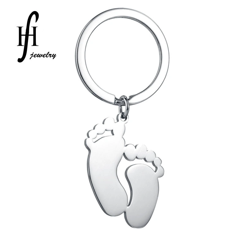 4pcs Hanging Keychain Delicate Key Chain Baby Footprint Keychain Bag Accessory