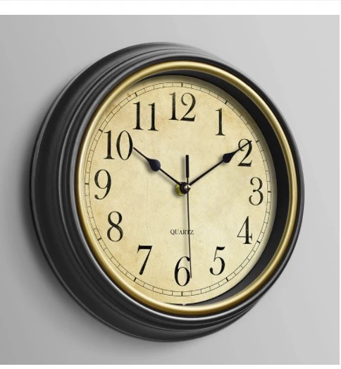 Wall Clock Vintage Style Silent Non-Ticking Rustic Round Wall Hanging Clock No Battery