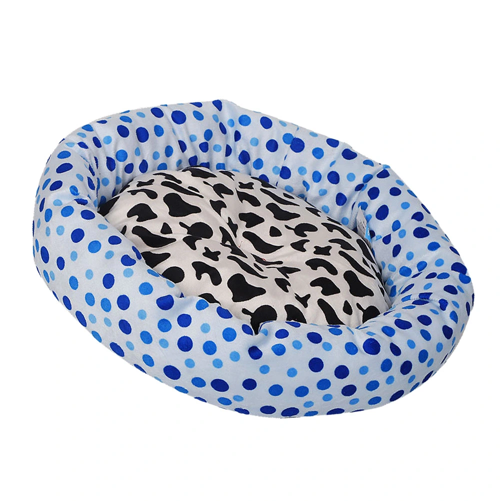 1Pc Round Plush Pet Bed Warm Dog Cat Cushion Bed Thickened Pet Cushion