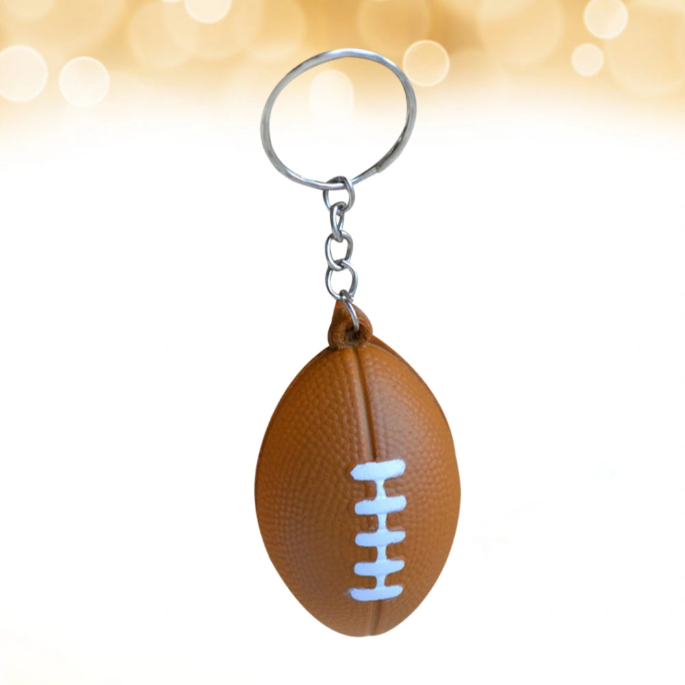 20pcs Mini Rugby Keychain Keyring Purse Bag Pendant Decoration Hanging Ornament Creative Gift (Coffee Color)