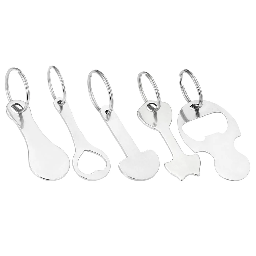5pcs Trolley Tokens Key Ring Metal Small Tokens Shopping Cart Tokens Portable Cart Tokens