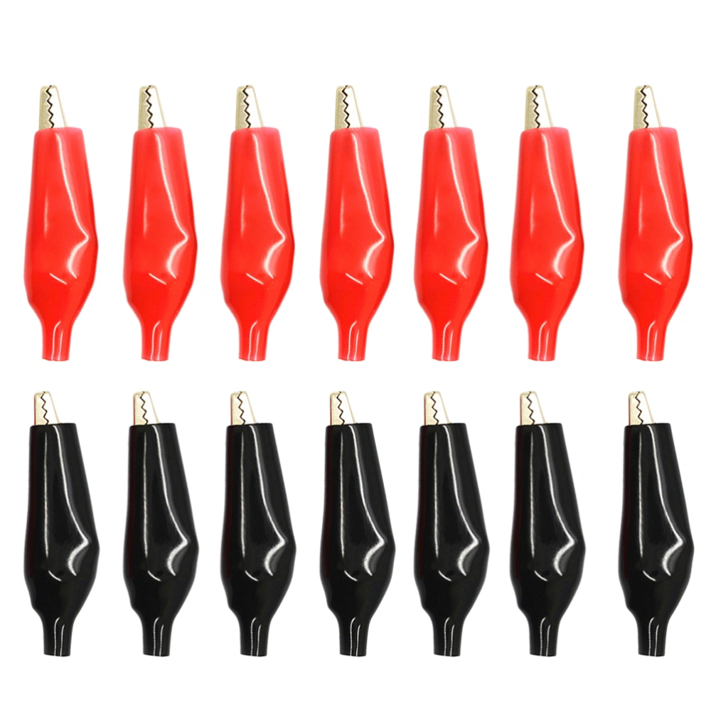 60Pcs 28mm Metal Alligator Clip Crocodile Electrical Clamp Testing Probe Meter with Plastic Boot Car Auto Battery(Red+Black)