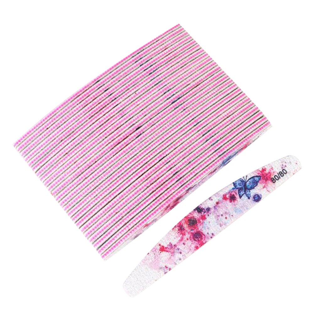 25pcs Washable Nail Files Nail Buffers Nail Polishing Grinding Sand Bar Files for Women Home (80-80)