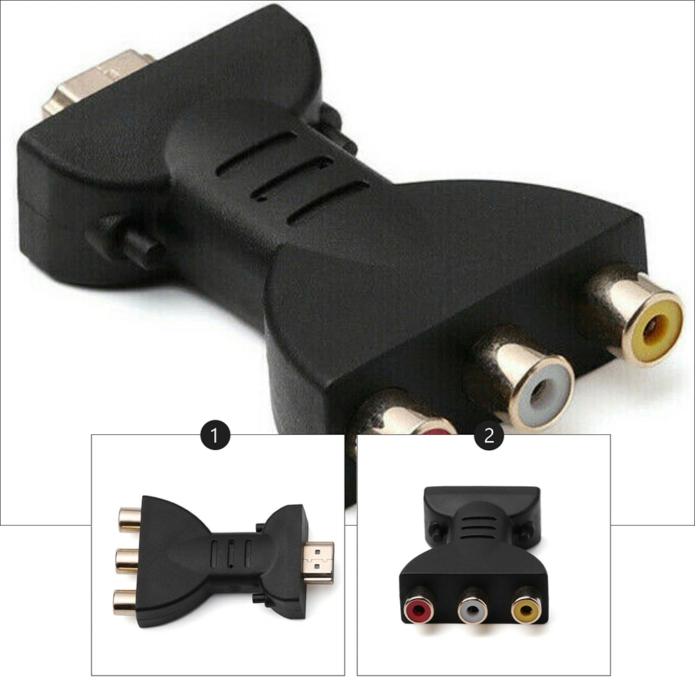 1Pc to AV Converter High-definition AV Adapter Video Output Adapter Black