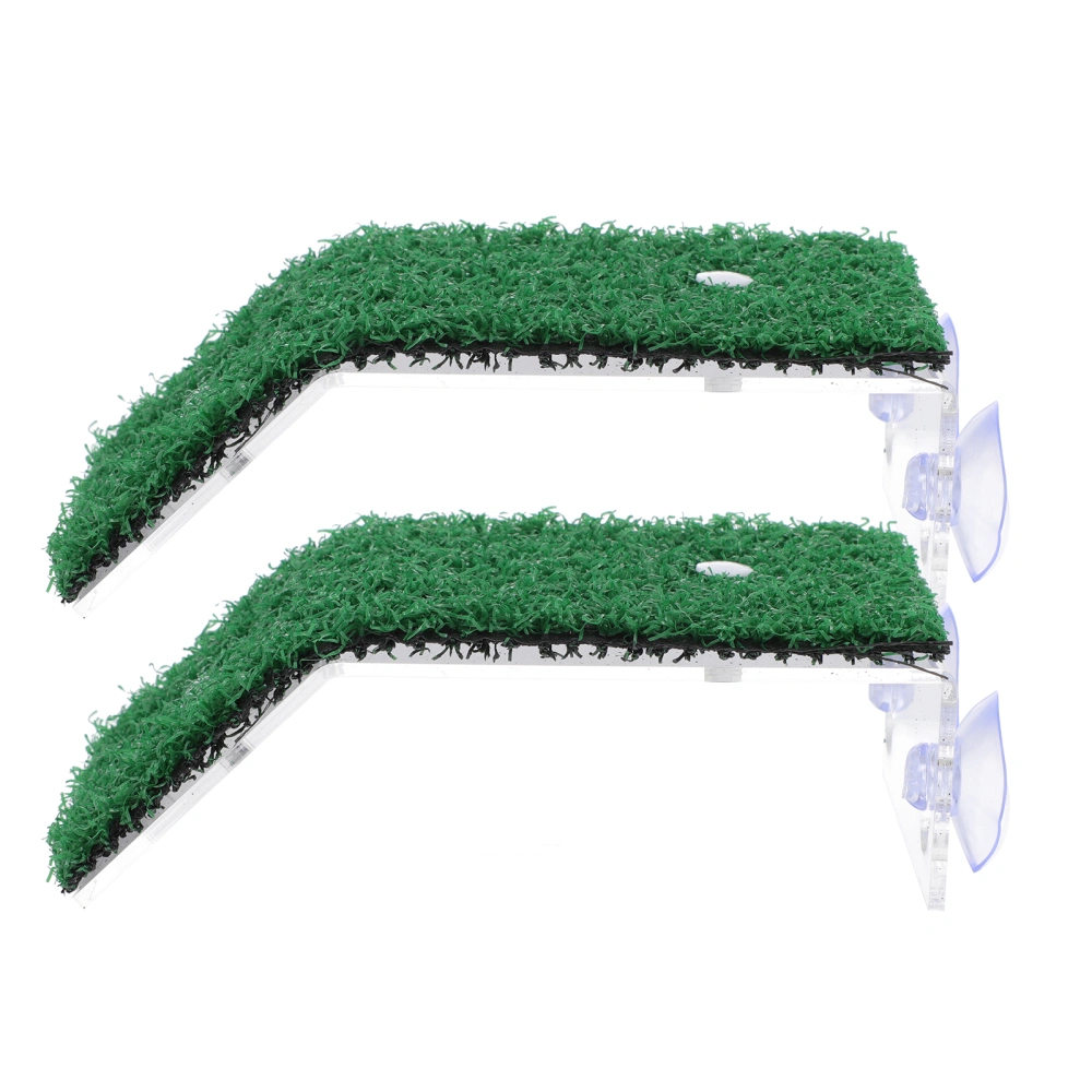 2PCS Simulation Lawn Turtle Climbing Platforms Tortoise Resting Lawns Aquarium Decors