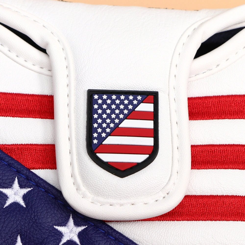 Mallet Putter Covers Headcover PU Leather USA Flag Style Square Club Head Cover Head Cover