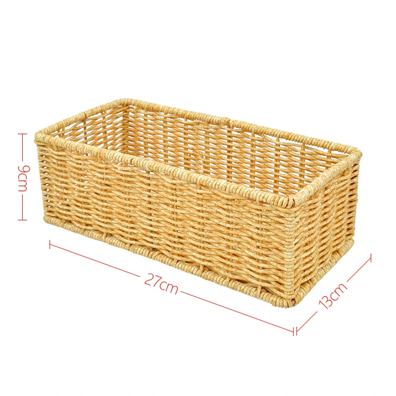 Imitation Rattan Woven Basket Multifunction Cutlery Storage Basket Woven Napkin Basket