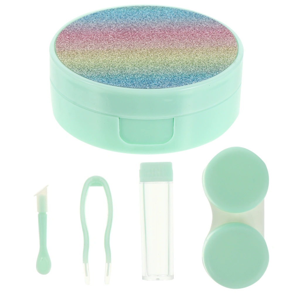 1 Set Rainbow Design Lens Cases Eye Care Holders Lens Containers