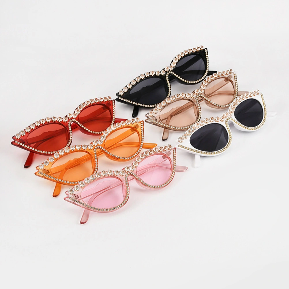 Fashion Sunglasses Small Frame Cat Eye Glasses UV Protection Glasses Delicate Eyewear Accessories Photo Props for Woman Lady (Pink)