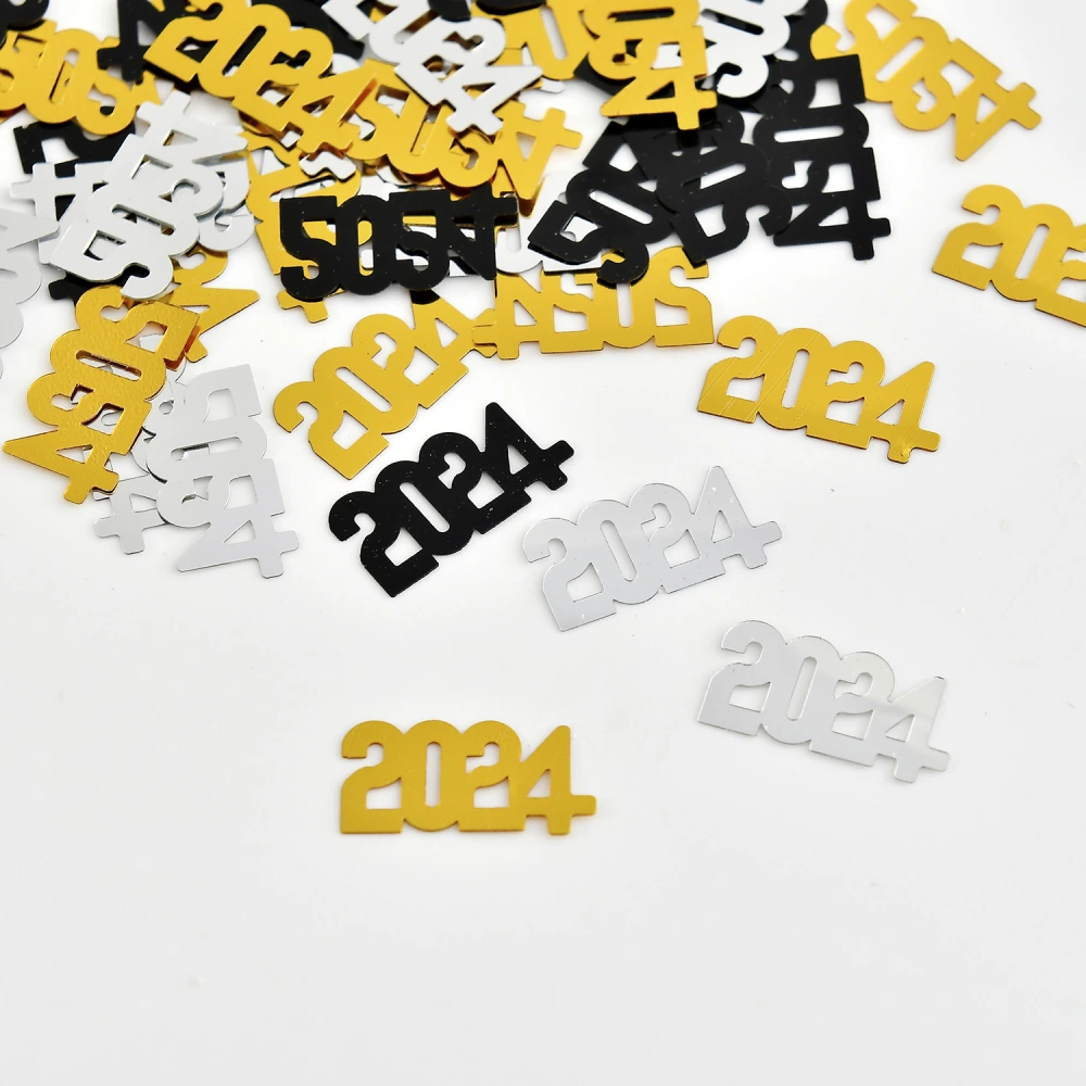 2 Bags of Table Decorations 2024 Confetti Happy New Year Design Table Scatters Party Favors