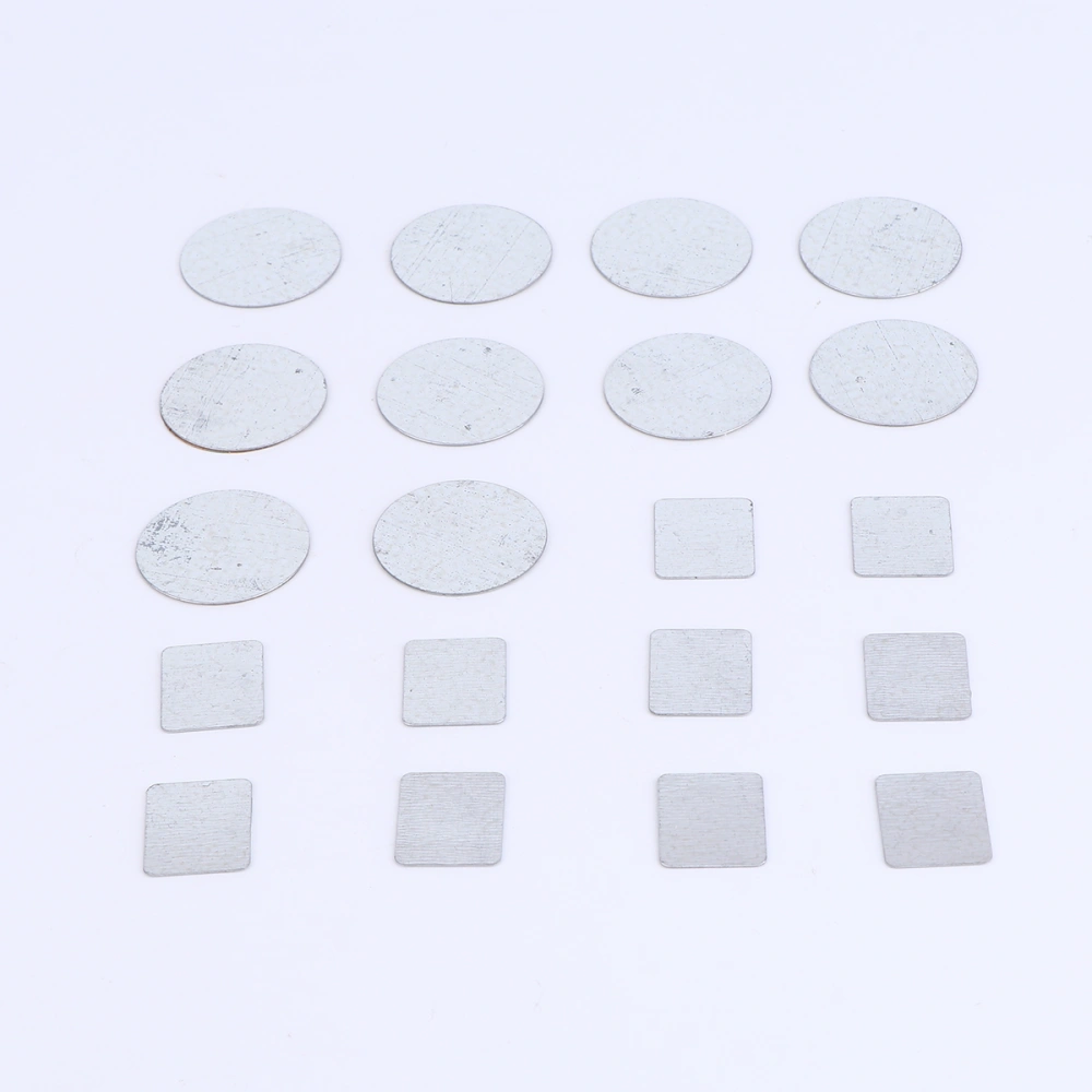 20pcs DIY Empty Metal Stickers Adhesive Makeup Subpackage Sticker for Eyeshadow Blusher Pressed Powder (Square+Round)