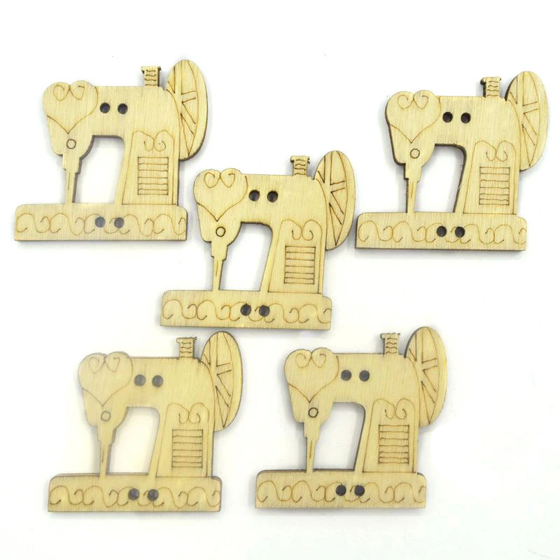 10Pcs Sewing Machine Shape Cutouts Unfinished Wooden Cutouts Unpainted Wood Chips