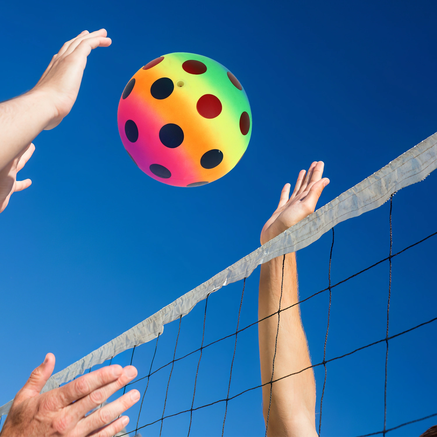 3pcs Thickened Rainbow Balls Inflation Beach Sports Play Ball Kickball Handball Toy for Indoor Outdoor Playground Activities (Random Pattern)