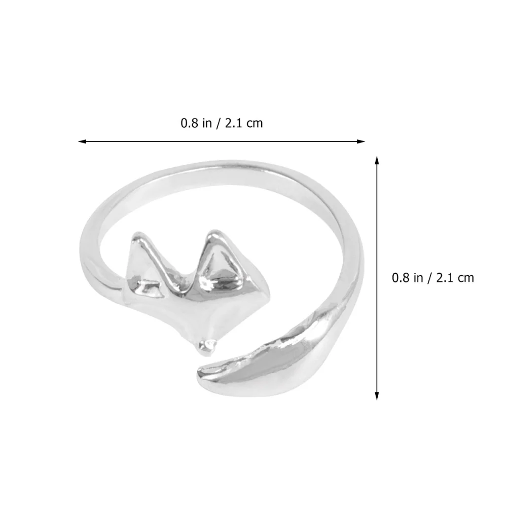 1Pc Adjustable Rings Alloy Design Ring Finger Decoration for Friends Women Girls (Silver)