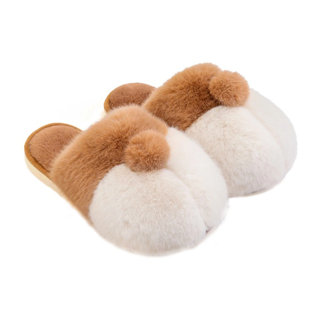 1 Pair of Winter Couple Slippers Household Slipper Warm Footwear for Home